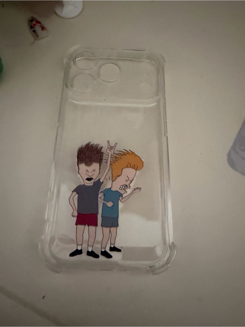 Clear Cartoon Beavis and Butt-Head Phone Case - Transparent